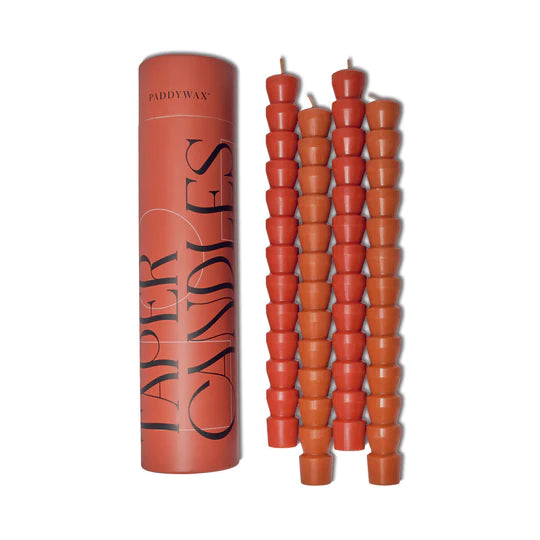 Taper candle set - red & terracotta