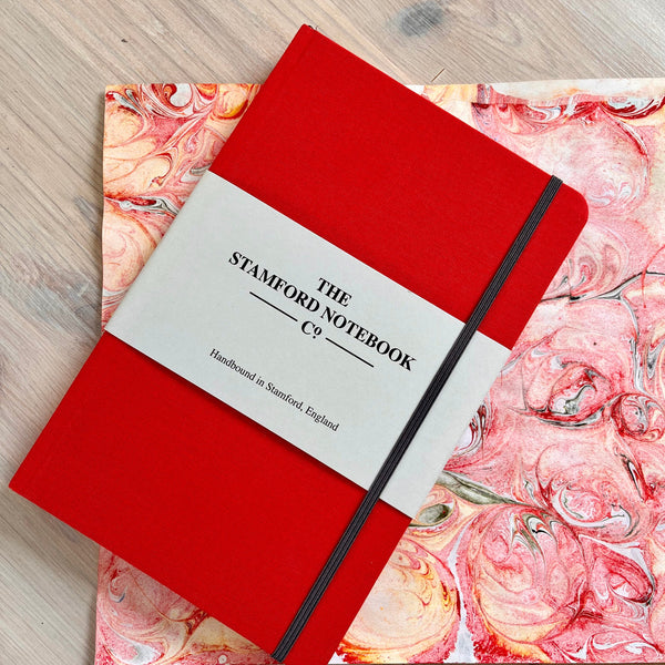 Stamford minnisbók - The Woven Cloth Notebook 13,5X21CM ( Tomato ) - Rauð