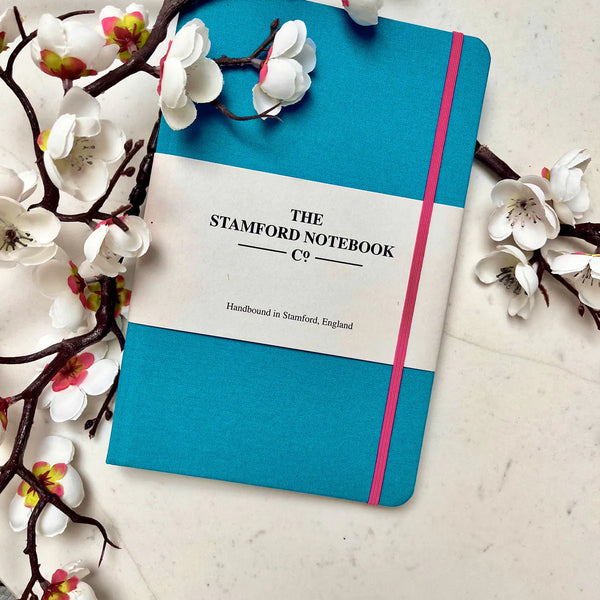 Stamford minnisbók - The Woven Cloth Notebook 13,5X21CM ( Turguoise ) - Túrkís blá
