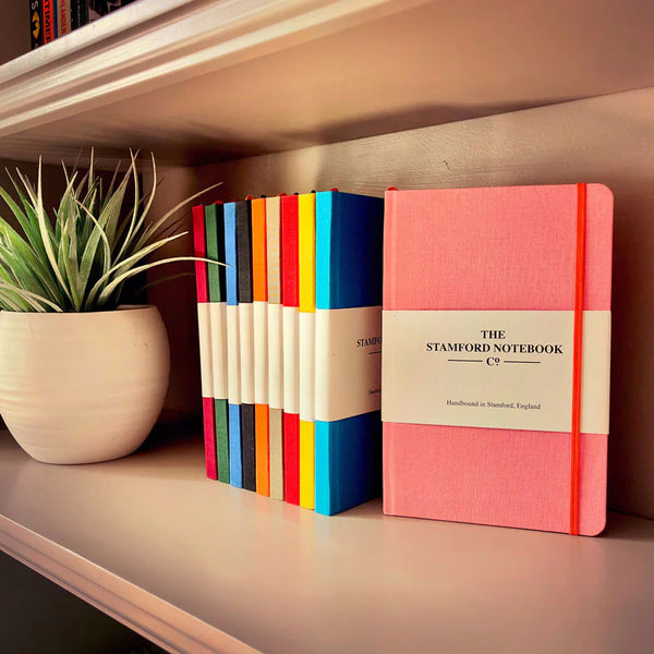Stamford minnisbók - The Woven Cloth Notebook 17 X 23,5CM (Blush) - Bleik