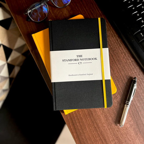 Stamford minnisbók - The Woven Cloth Notebook 13,5X21CM (Noir) - Svört