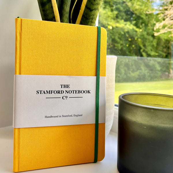 Stamford minnisbók - The Woven Cloth Notebook 13,5X21CM (Canary) - Gul