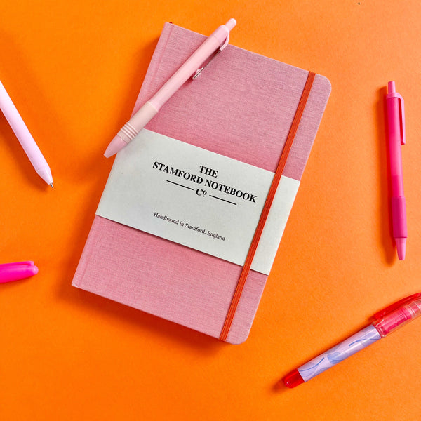 Stamford minnisbók - The Woven Cloth Notebook 13,5X21CM (Blush) - Bleik