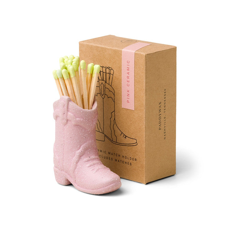 Nashville ceramic boot match holder PINK