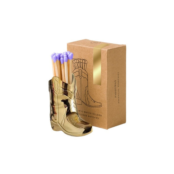Nashville ceramic boot match holder GOLD