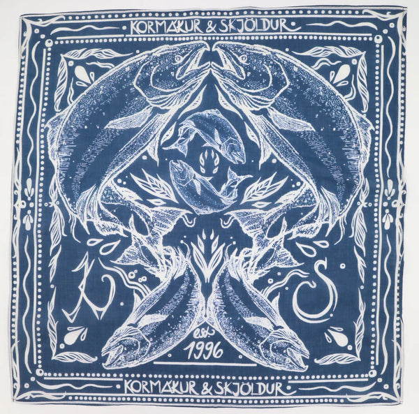 K&S Hálsklútur Bandana Blár Lax