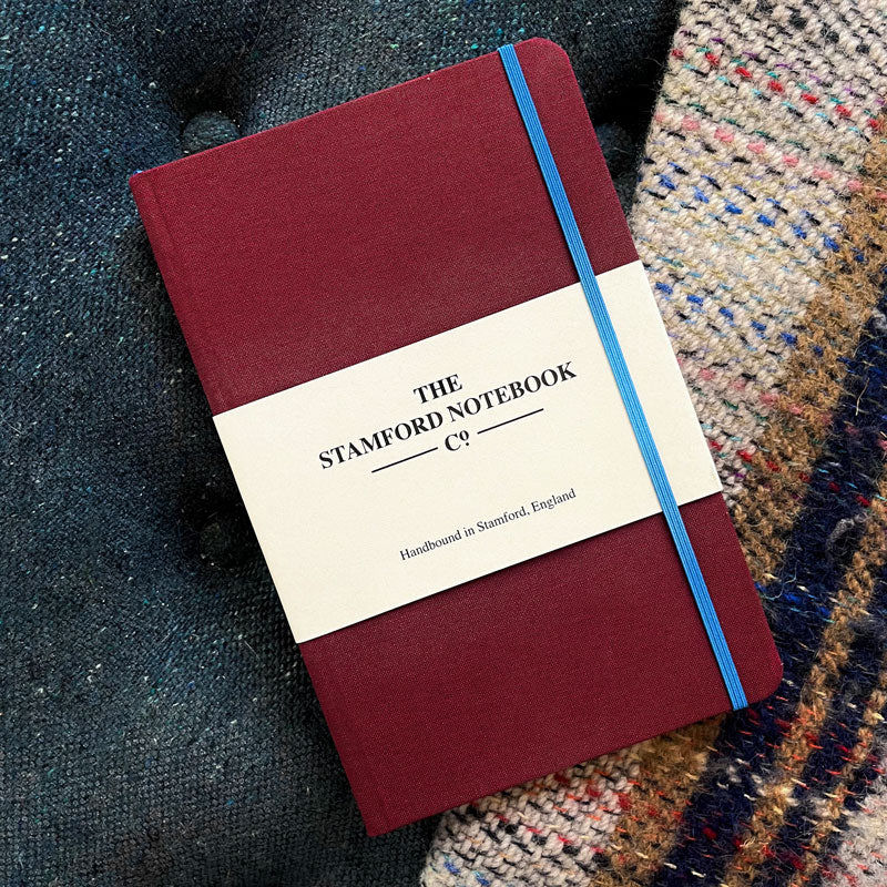 Stamford minnisbók - The Woven Cloth Notebook 17 X 23,5CM  (Wine) - Vínrauð