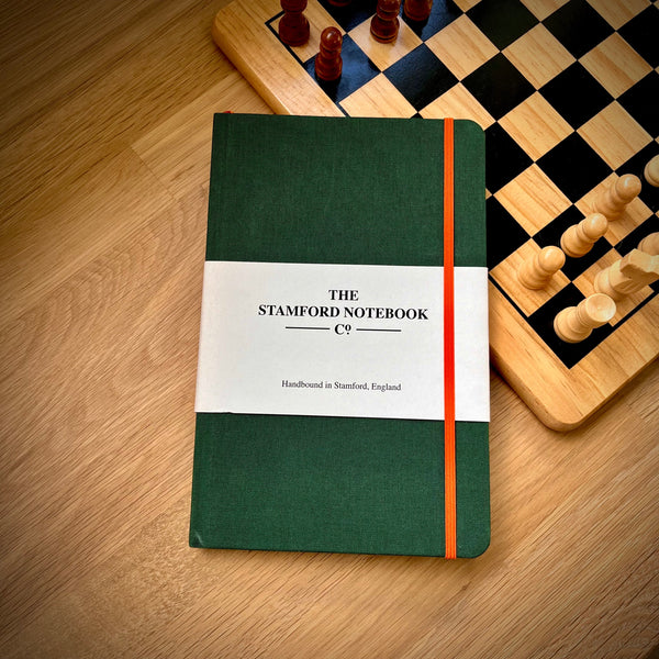 Stamford minnisbók - The Woven Cloth Notebook 13,5X21CM  ( Bottle green )  - Flöskugræn