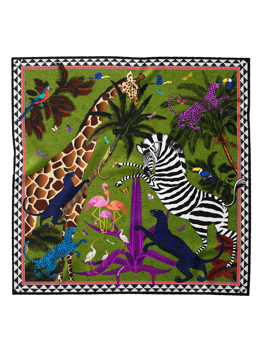 Klútur jungle grænn 55X55cm